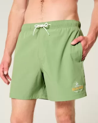 Bañador de voleibol con estampado gráfico de playa Malibu hasta la mitad del muslo