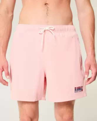 Bañador de voleibol con estampado hawaiano hasta la mitad del muslo