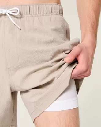 Bañador de voleibol de seersucker hasta medio muslo