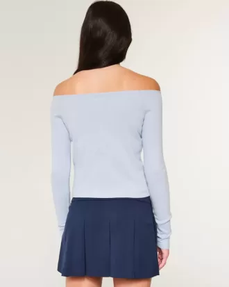 Blusa con hombros descubiertos y estampado neoyorquino fácil