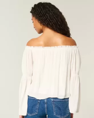 Blusa de manga larga con hombros descubiertos fácil de llevar