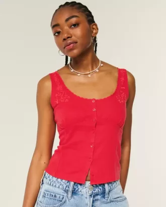 Blusa de mezcla de lino con botones