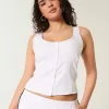 Blusa de mezcla de lino con botones Blusa de mezcla de lino con botones