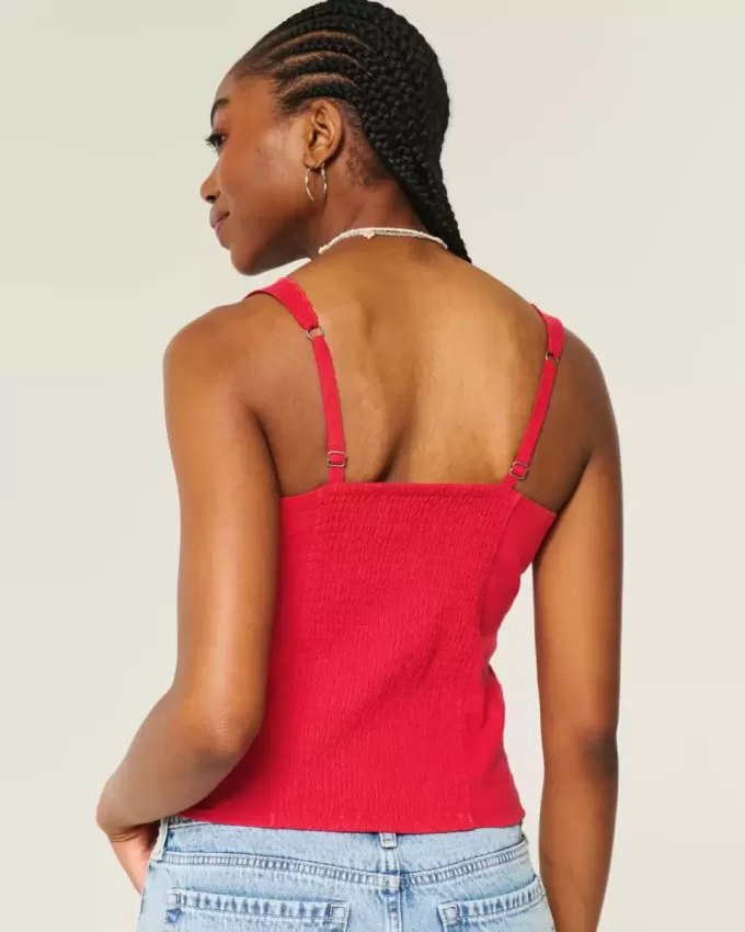 Blusa de mezcla de lino con botones