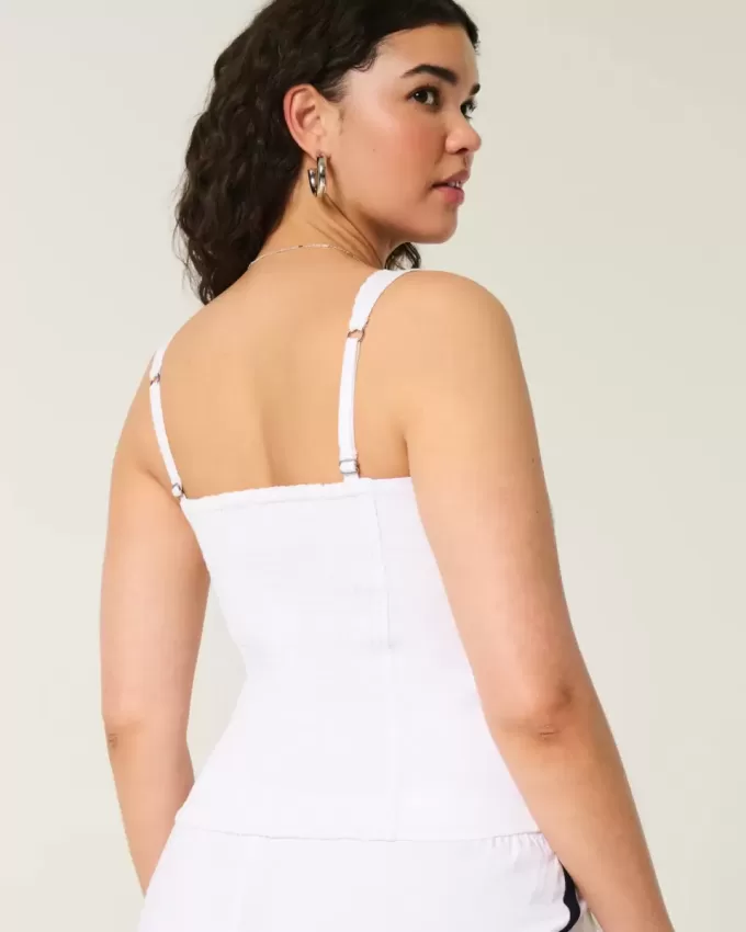 Blusa de mezcla de lino con botones Blusa de mezcla de lino con botones