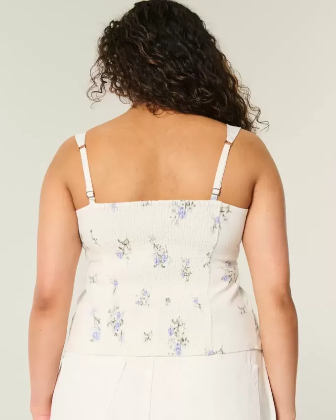 Blusa de mezcla de lino con botones Blusa de mezcla de lino con botones