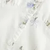 Blusa de mezcla de lino con botones Blusa de mezcla de lino con botones