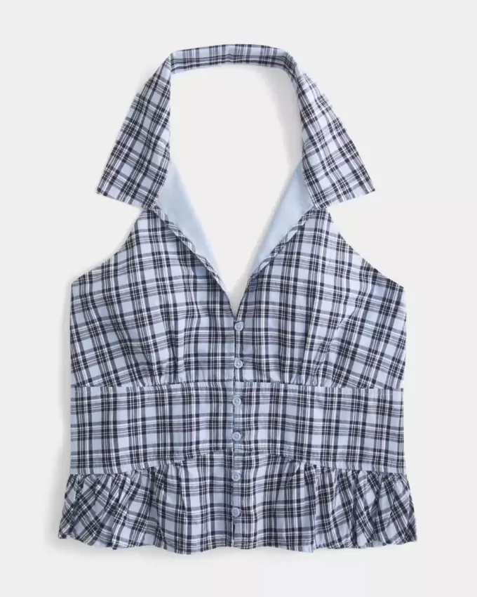 Blusa halter con cuello Blusa halter con cuello