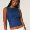 Blusa vaquera con espalda abierta