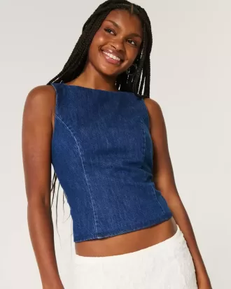 Blusa vaquera con espalda abierta