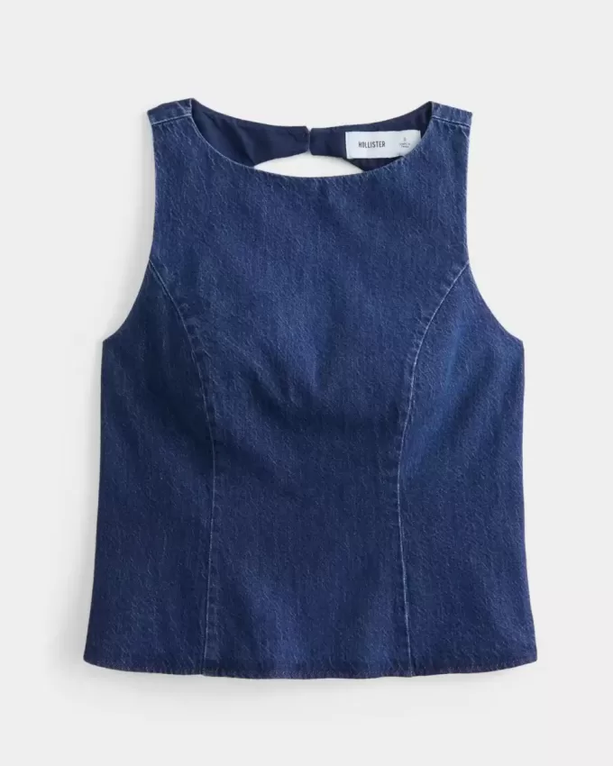 Blusa vaquera con espalda abierta