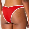 Braguita de bikini atrevida con cintura en V y pierna alta acanalada Braguita de bikini atrevida con cintura en V y pierna alta acanalada