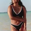 Braguita de bikini atrevida con cintura en V y pierna alta acanalada Braguita de bikini atrevida con cintura en V y pierna alta acanalada