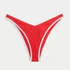 Braguita de bikini atrevida con cintura en V y pierna alta acanalada Braguita de bikini atrevida con cintura en V y pierna alta acanalada