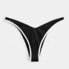 Braguita de bikini atrevida con cintura en V y pierna alta acanalada Braguita de bikini atrevida con cintura en V y pierna alta acanalada