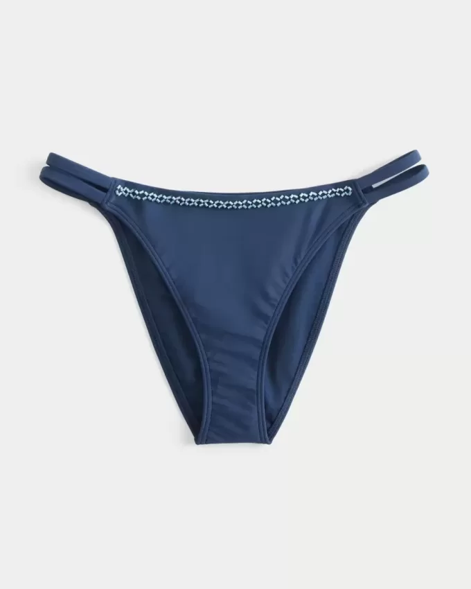 Braguita de bikini atrevida con doble tirante y cuentas Braguita de bikini atrevida con doble tirante y cuentas