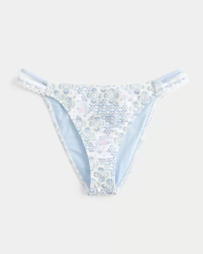 Braguita de bikini atrevida con doble tirante y ribete estilo crochet Braguita de bikini atrevida con doble tirante y ribete estilo crochet