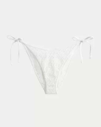 Braguita de bikini atrevida con lazo lateral estilo crochet y lentejuelas