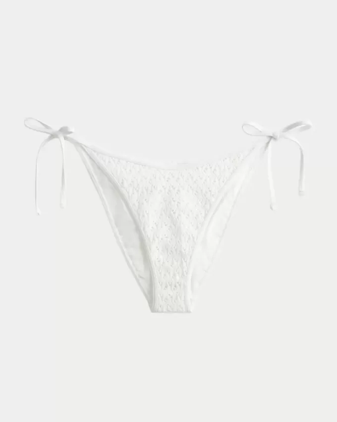 Braguita de bikini atrevida con lazo lateral estilo crochet y lentejuelas