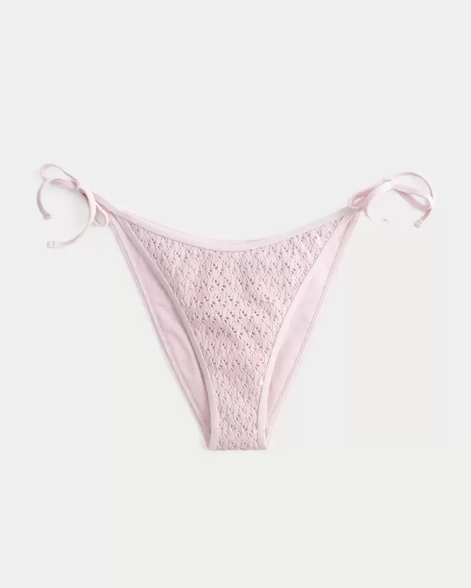 Braguita de bikini atrevida con lazo lateral estilo crochet y lentejuelas