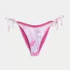 Braguita de bikini atrevida con lazo lateral y ribete estilo crochet