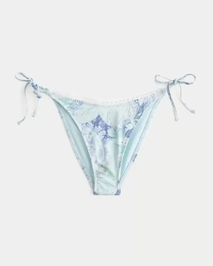 Braguita de bikini atrevida con lazo lateral y ribete estilo crochet