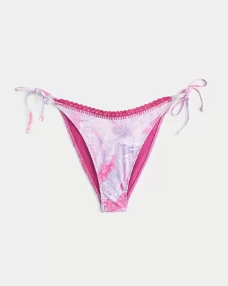 Braguita de bikini atrevida con lazo lateral y ribete estilo crochet