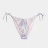 Braguita de bikini atrevida con lazo lateral y ribete estilo crochet