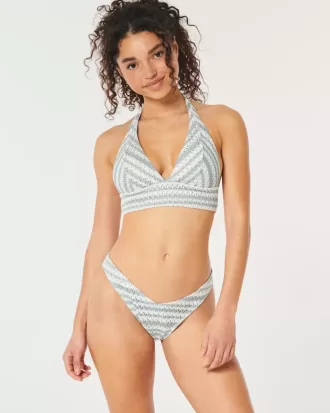 Braguita de bikini atrevida de pierna alta estilo crochet