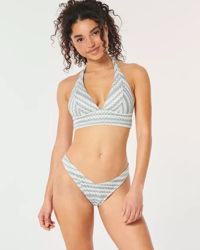 Braguita de bikini atrevida de pierna alta estilo crochet Braguita de bikini atrevida de pierna alta estilo crochet