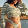 Braguita de bikini atrevida de pierna alta estilo crochet Braguita de bikini atrevida de pierna alta estilo crochet