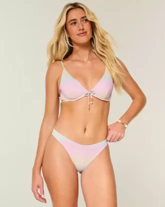 Braguita de bikini atrevida de pierna alta y brillante