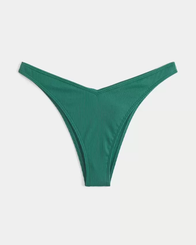 Braguita de bikini atrevida de pierna alta y canalé