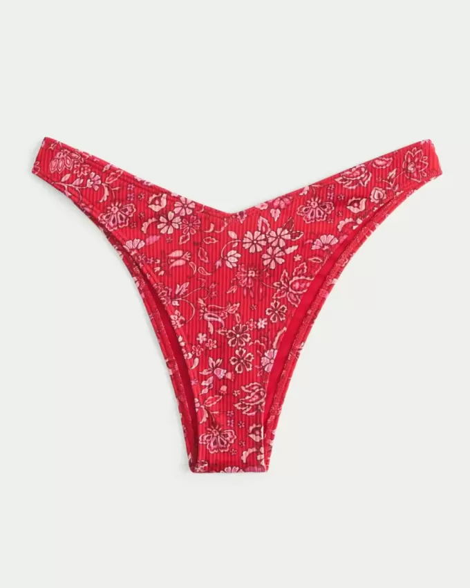 Braguita de bikini atrevida de pierna alta y canalé