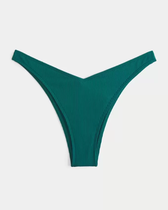 Braguita de bikini atrevida de pierna alta y canalé
