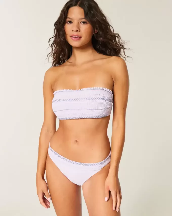 Braguita de bikini atrevida de pierna alta y cintura fruncida