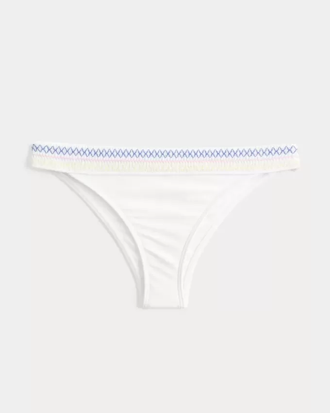 Braguita de bikini atrevida de pierna alta y cintura fruncida Braguita de bikini atrevida de pierna alta y cintura fruncida