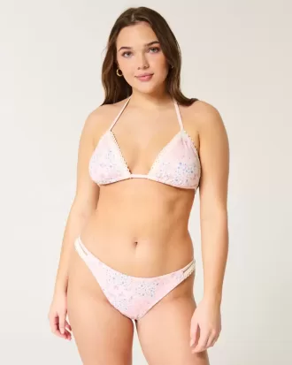 Braguita de bikini atrevida de pierna alta y estilo crochet