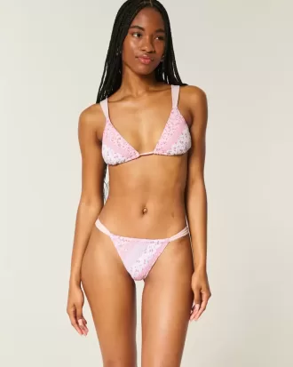 Braguita de bikini atrevida de pierna alta y fruncida