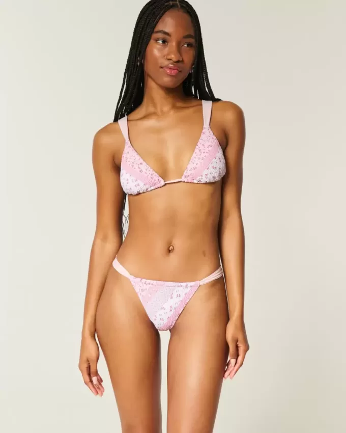 Braguita de bikini atrevida de pierna alta y fruncida Braguita de bikini atrevida de pierna alta y fruncida