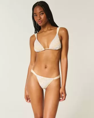 Braguita de bikini atrevida de pierna alta y fruncida