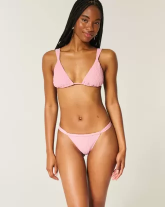 Braguita de bikini atrevida de pierna alta y fruncida