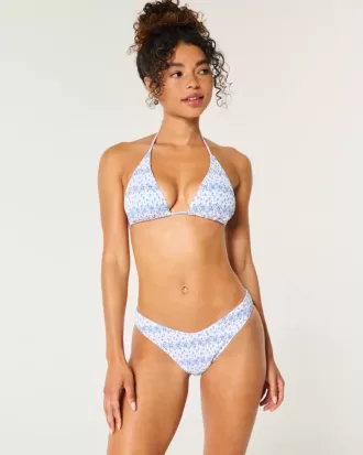 Braguita de bikini atrevida de pierna alta y fruncida