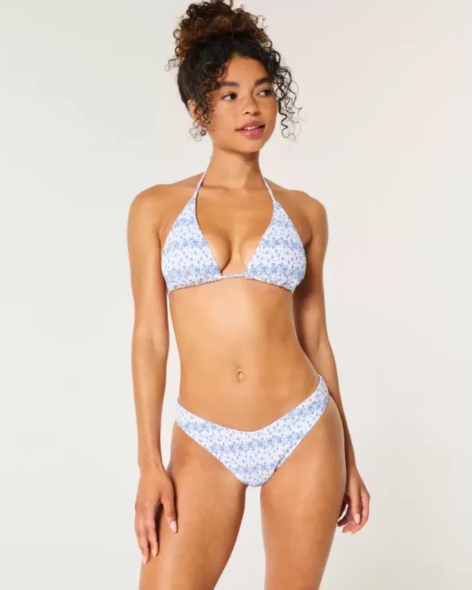 Braguita de bikini atrevida de pierna alta y fruncida Braguita de bikini atrevida de pierna alta y fruncida
