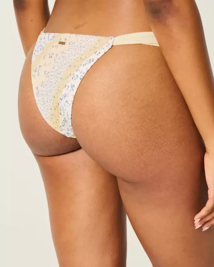 Braguita de bikini atrevida de pierna alta y fruncida Braguita de bikini atrevida de pierna alta y fruncida