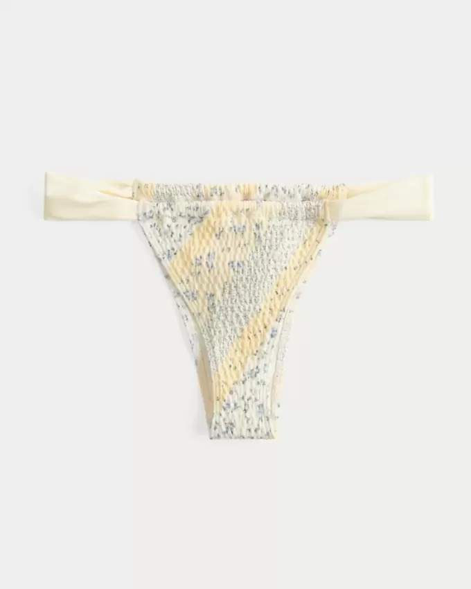 Braguita de bikini atrevida de pierna alta y fruncida Braguita de bikini atrevida de pierna alta y fruncida