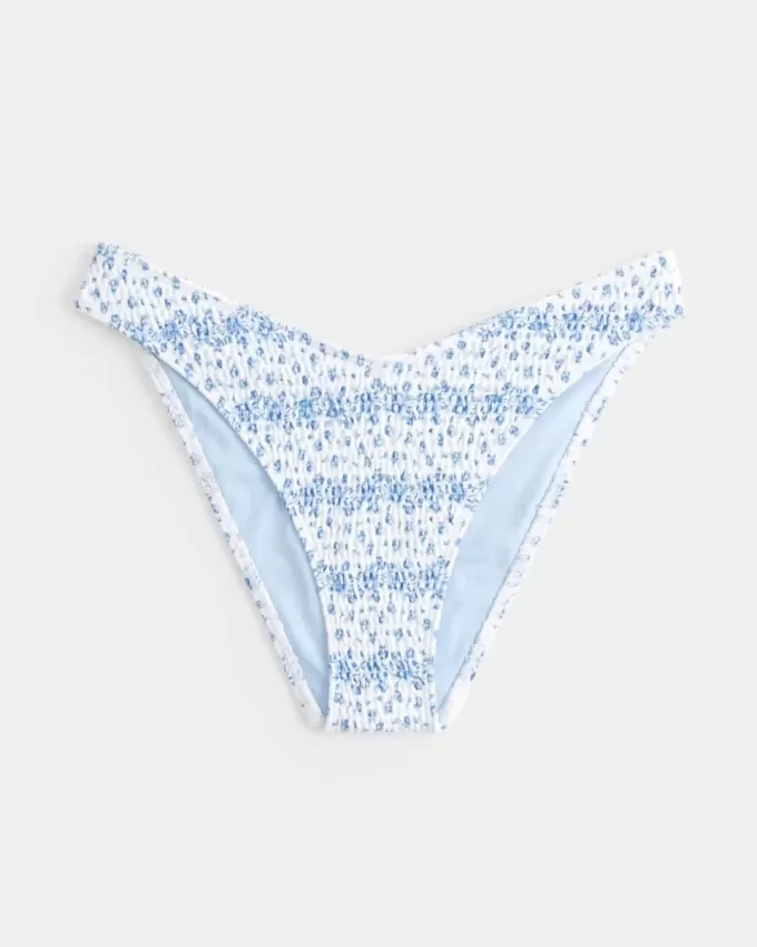 Braguita de bikini atrevida de pierna alta y fruncida Braguita de bikini atrevida de pierna alta y fruncida