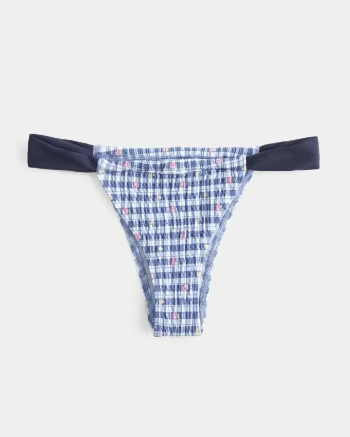 Braguita de bikini atrevida de pierna alta y fruncida Braguita de bikini atrevida de pierna alta y fruncida