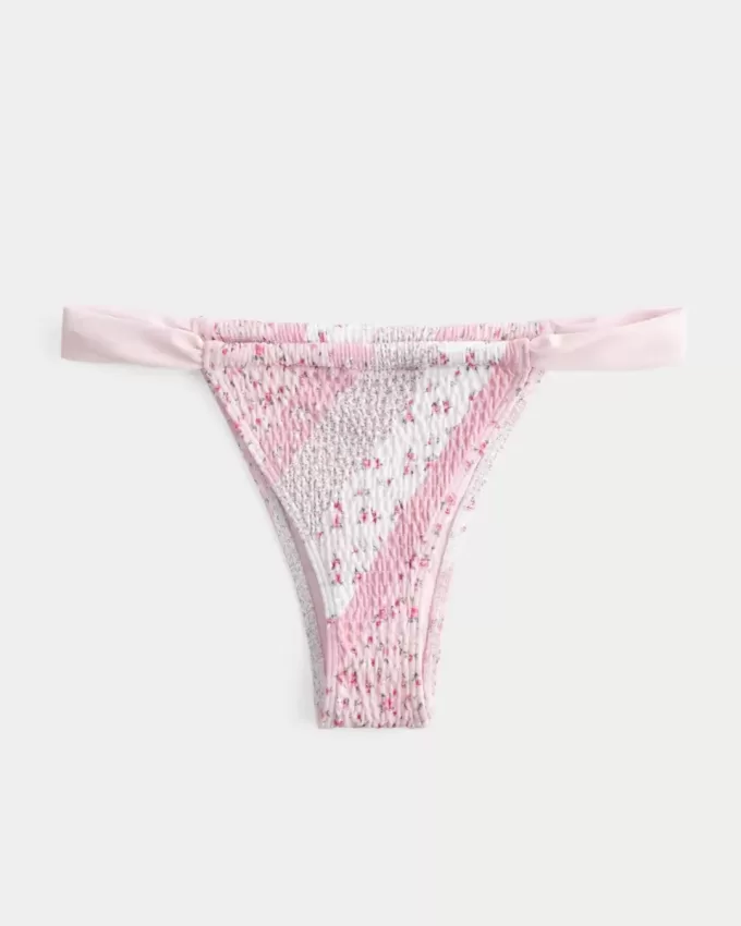 Braguita de bikini atrevida de pierna alta y fruncida Braguita de bikini atrevida de pierna alta y fruncida