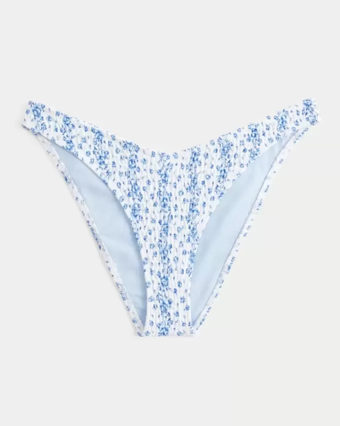 Braguita de bikini atrevida de pierna alta y fruncida Braguita de bikini atrevida de pierna alta y fruncida